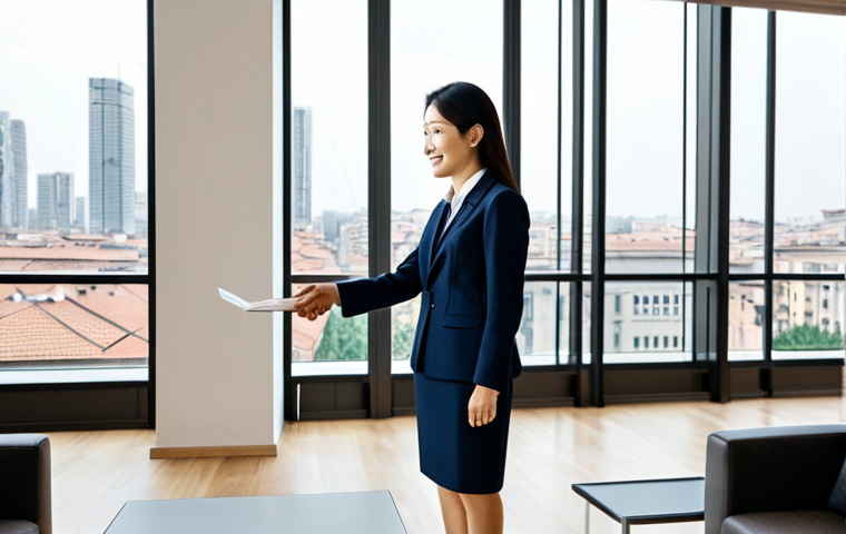 **
"A professional woman, fully clothed in a stylish Italian business suit, standing in a modern office in Milan. She is confidently shaking hands with a Korean businessman. Background shows a city skyline. Appropriate attire, safe for work, perfect anatomy, correct proportions, well-formed hands, natural pose, professional setting, high quality, family-friendly."
**