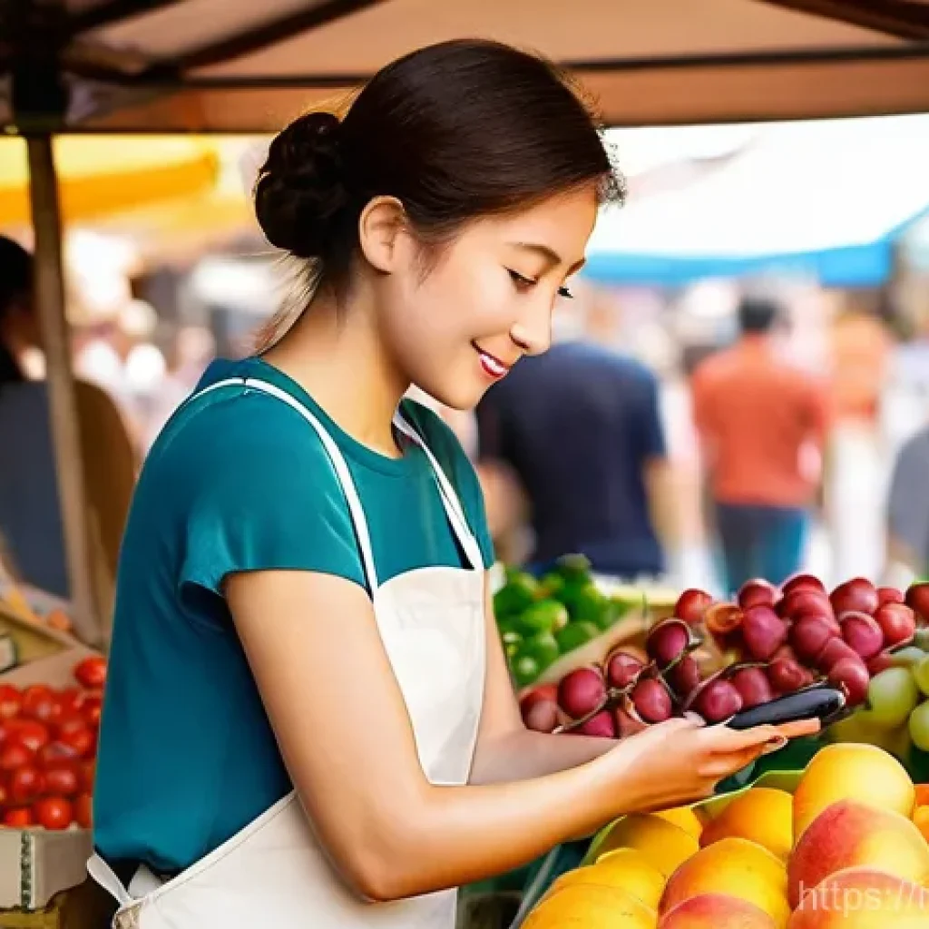 TOPIK 시험 영역별 공략법 - **Prompt 1: "Italian Learner at a Local Market (TOPIK I Level)"**
    A vibrant, sunlit scene at a t...