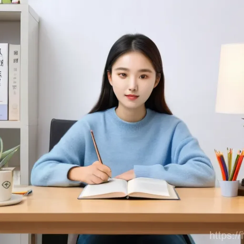TOPIK 점수 환산 기준 - A young adult, gender-neutral, with a focused and determined expression, is seated comfortably at a ...