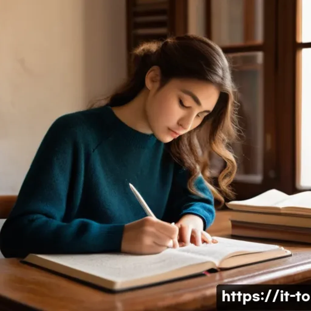 TOPIK 시험의 중요성 - **Prompt 1: Dedicated Study Session**
"A young Italian female student, in her early 20s, with lo...